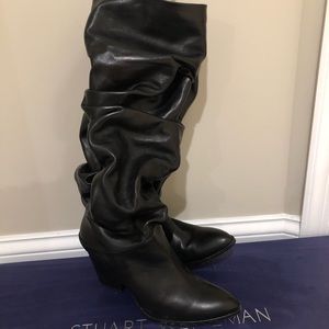 Stuart Weitzman Smashing Boot Black Leather Sz 7